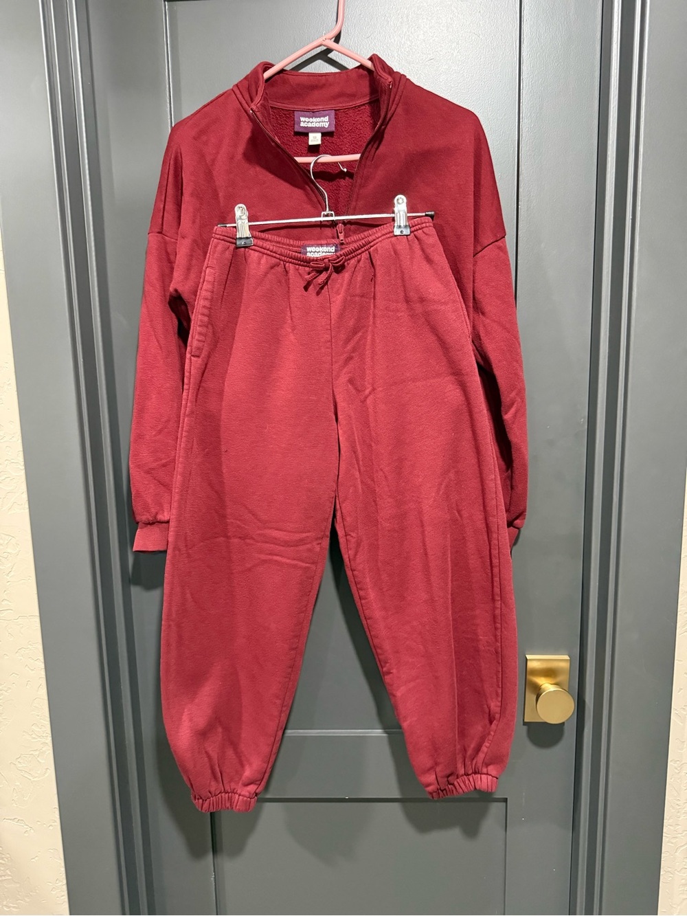 Cozy Girls Burgundy Sweatshirt & Jogger Set
